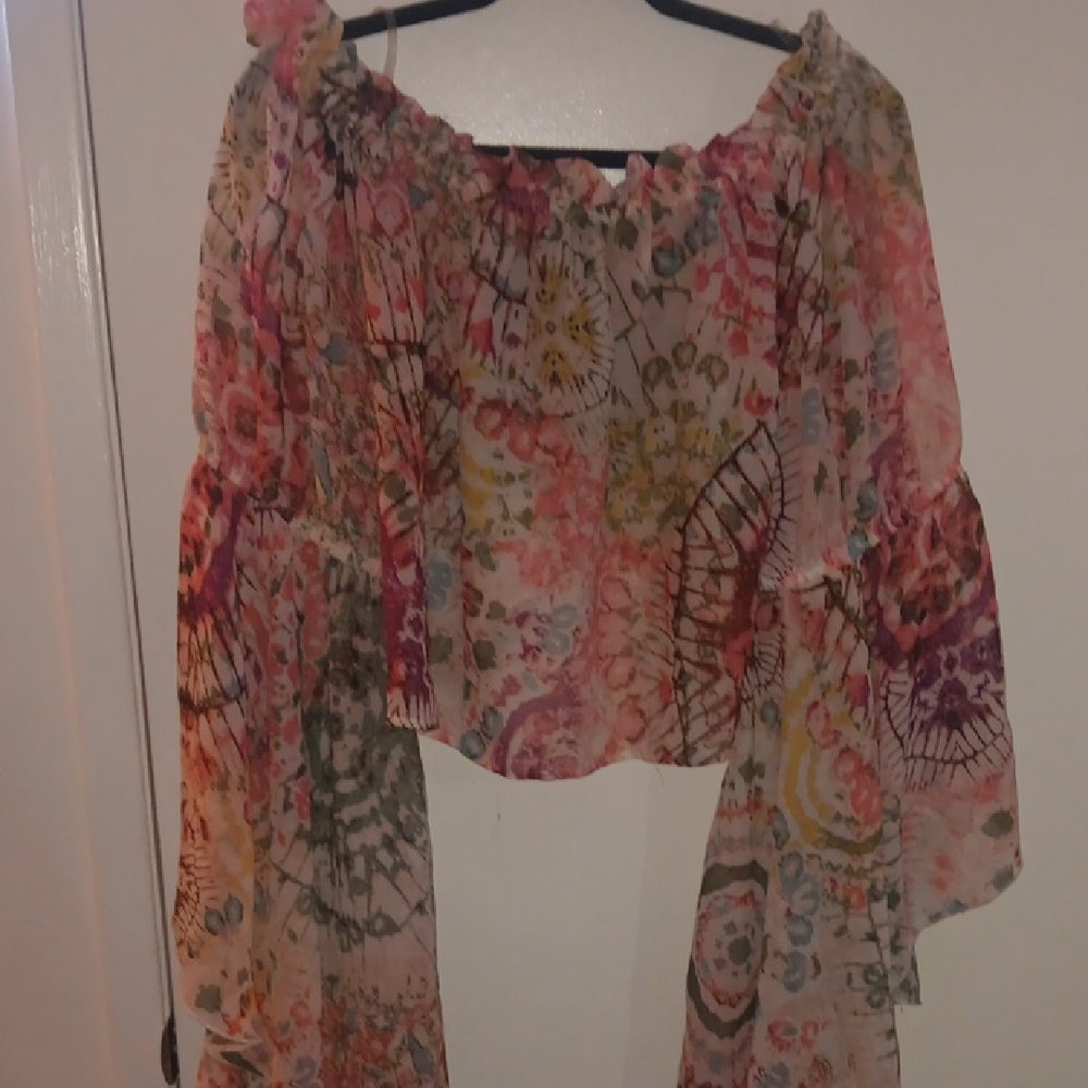 Live 4 Truth Multicolor Floral Off-Shoulder Blouse